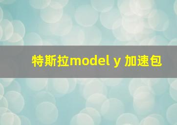 特斯拉model y 加速包